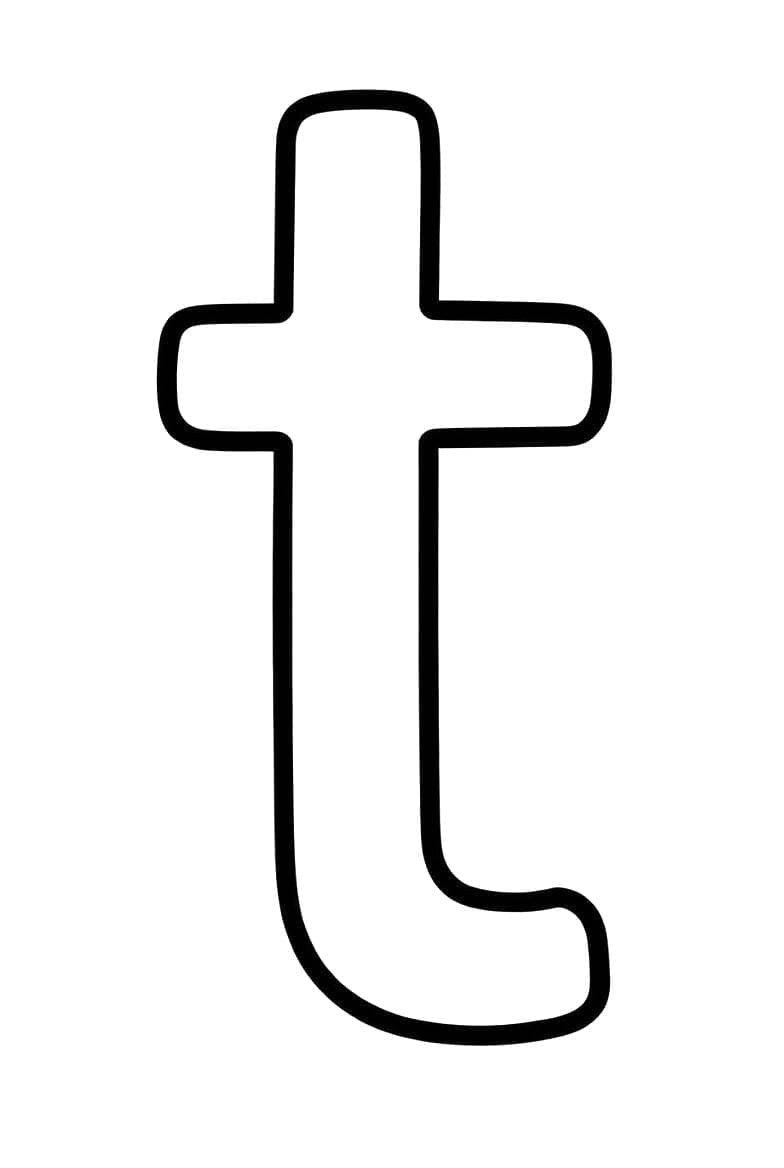 Fise de colorat cu Litera T gratuit uşor
