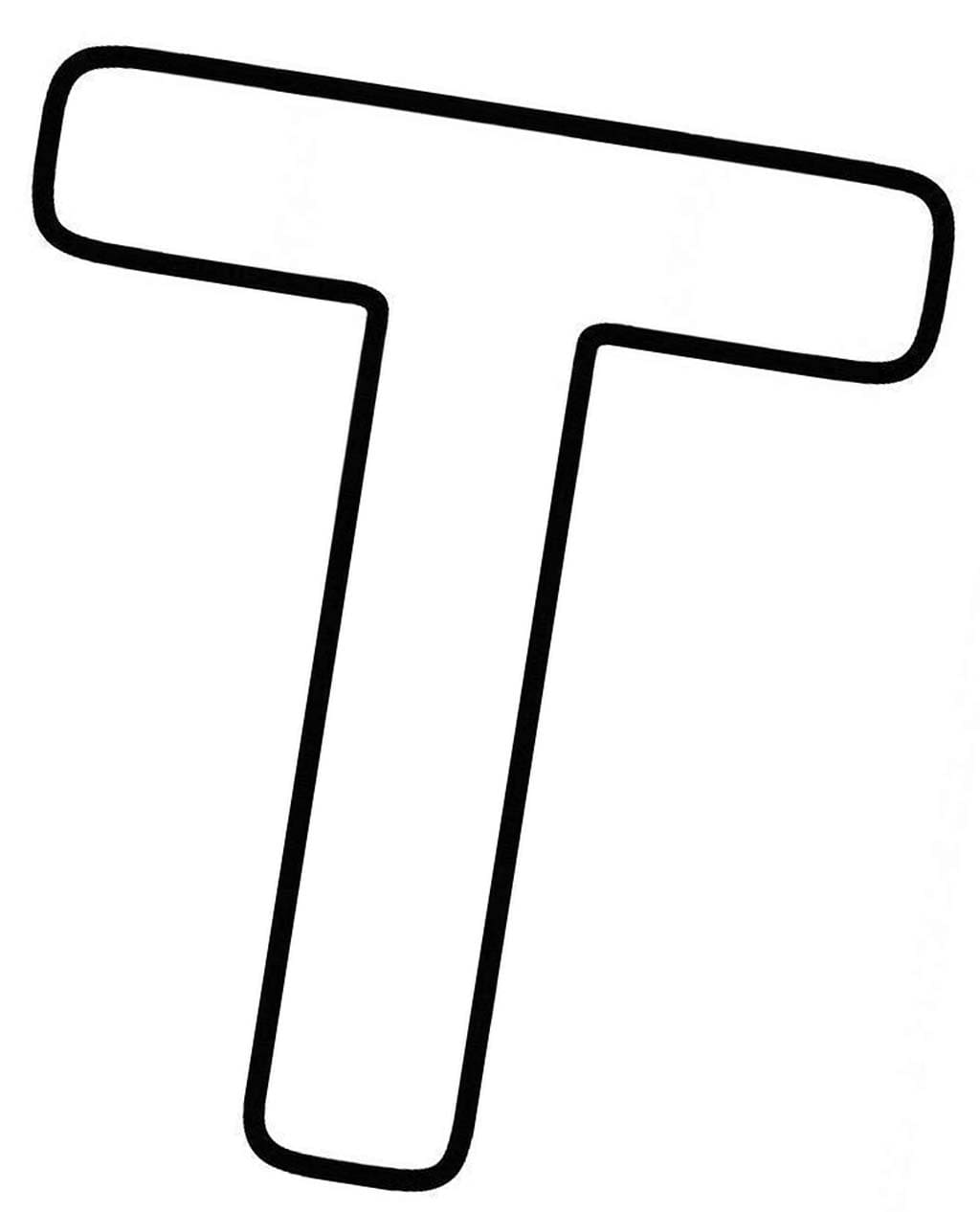 Fise de colorat cu Litera T imprimabil simplu