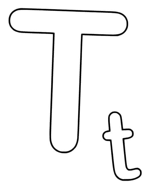 Fise de colorat cu Litera T imprimabil