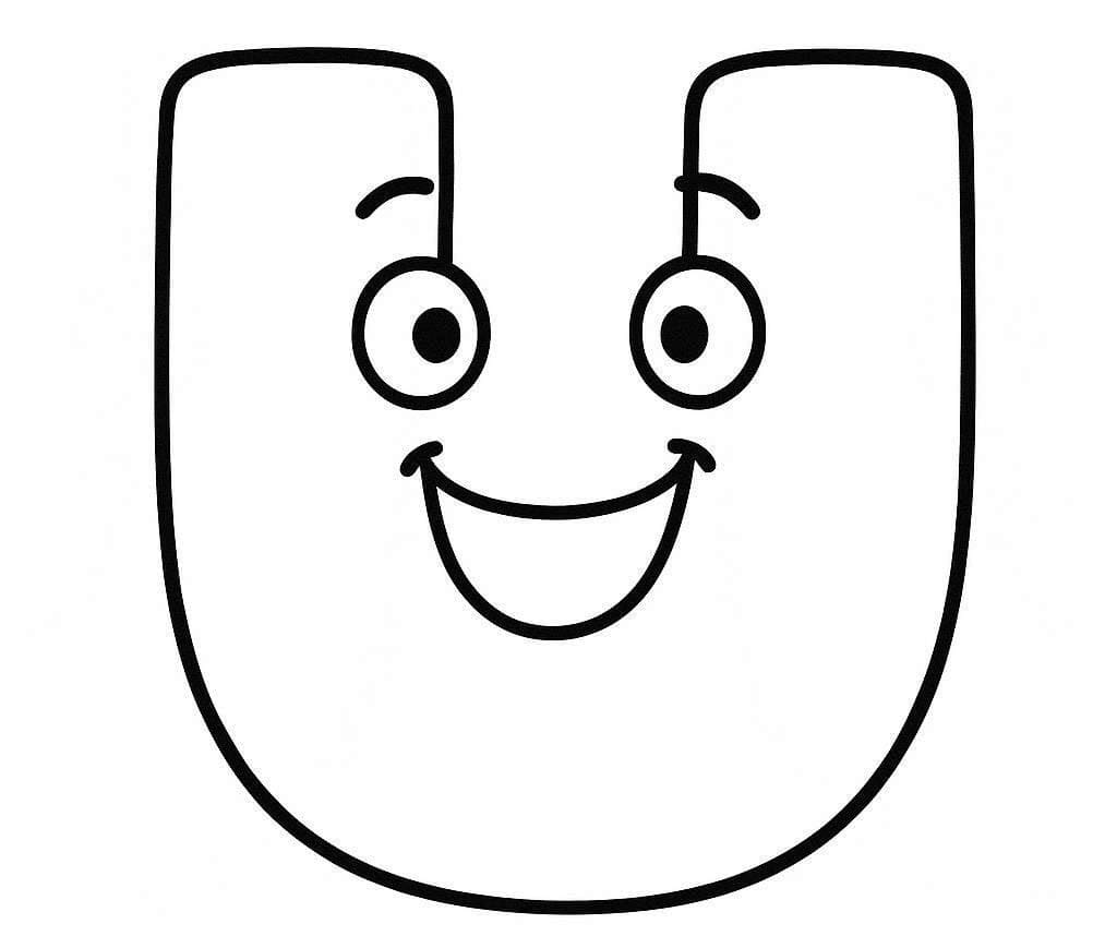 Fise de colorat cu Litera U gratuit uşor