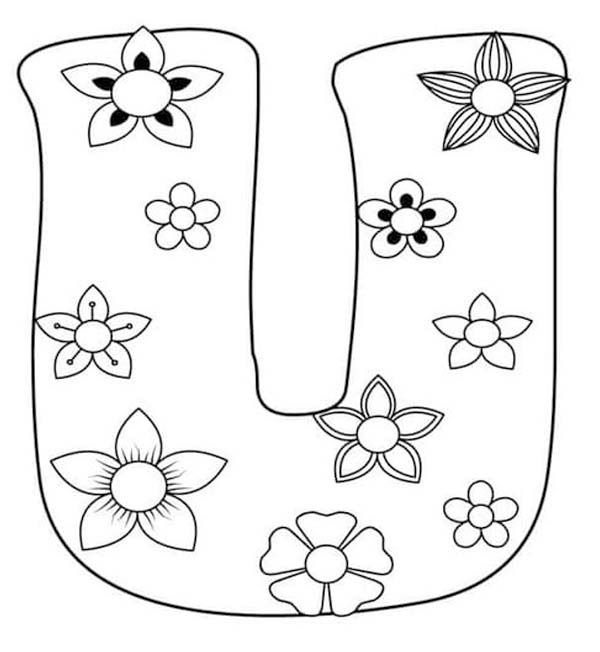 Fise de colorat cu Litera U imprimabil gratuit pentru copii