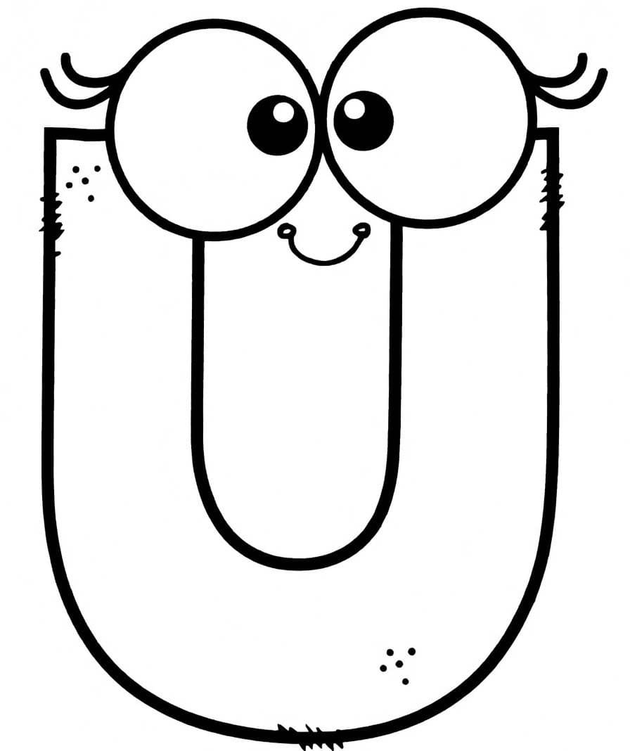 Fise de colorat cu Litera U imprimabil gratuit uşor