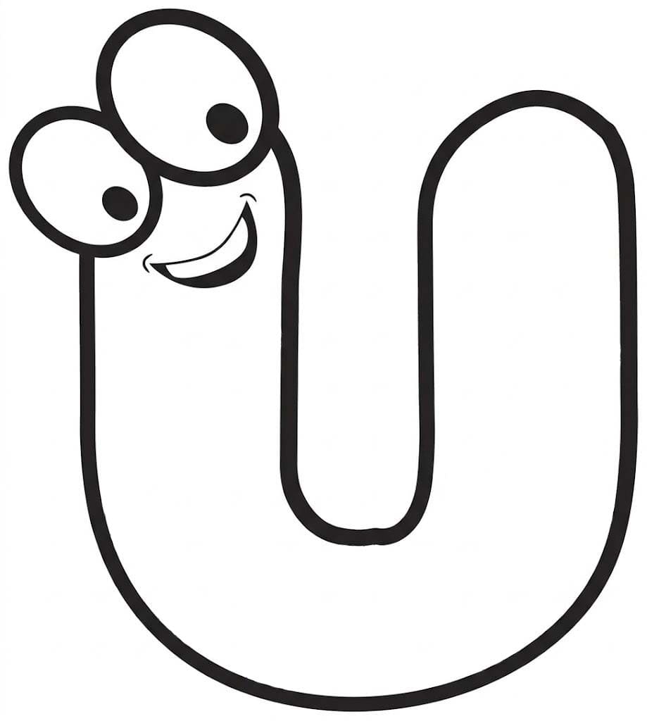 Fise de colorat cu Litera U imprimabil gratuit