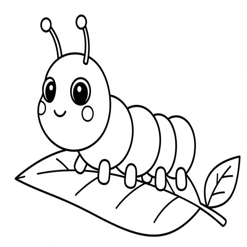 Fise de colorat cu Omida imprimabil simplu