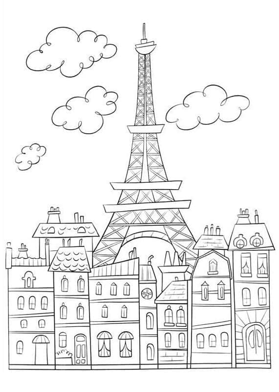 Fise de colorat cu Oraş bazic la copii