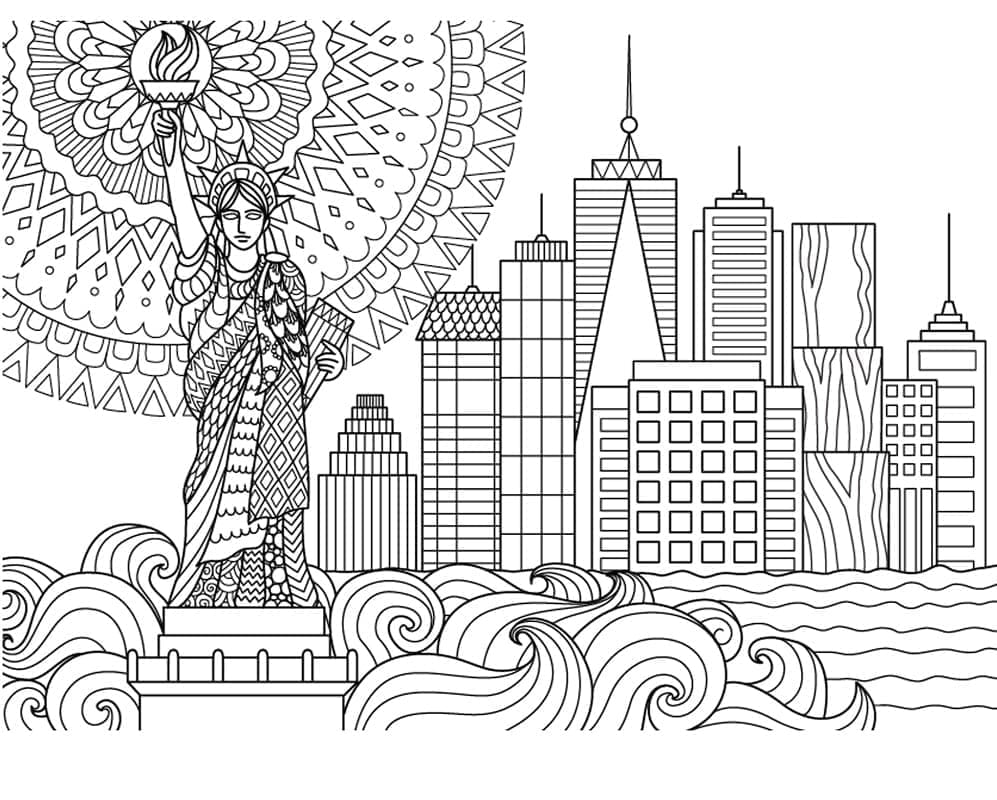 Fise de colorat cu Oraş simplu la copii