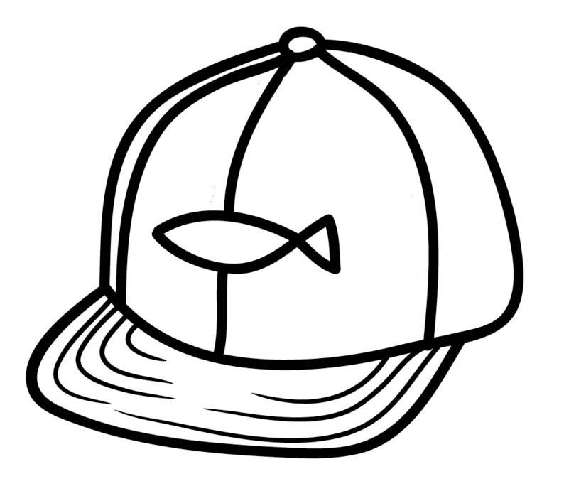 Fise de colorat cu Pălărie simplu la copii