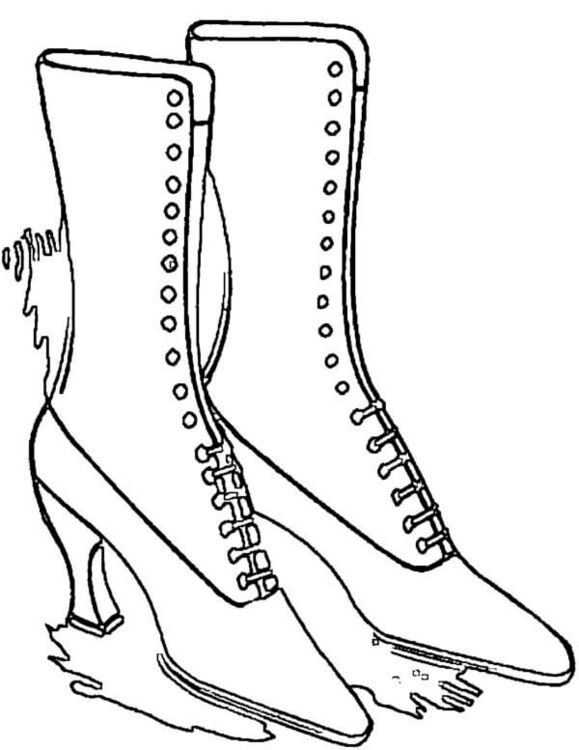 Fise de colorat cu Pantofi imprimabil gratuit simplu
