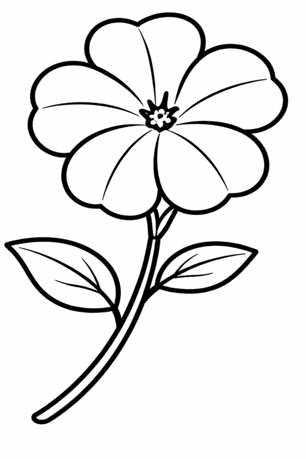 Fise de colorat cu Petunie bazic la copii