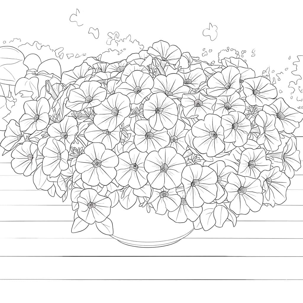 Fise de colorat cu Petunie imprimabil gratuit pentru copii