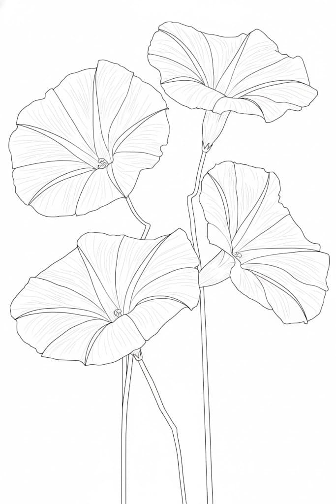 Fise de colorat cu Petunie imprimabil pentru copii