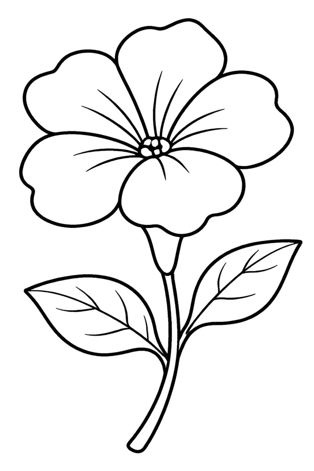 Fise de colorat cu Petunie simplu la copii