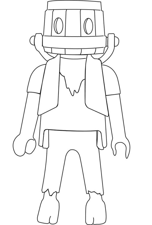 Fise de colorat cu Playmobil simplu la copii