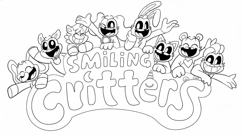 Fise de colorat cu Smiling Critters imprimabil gratuit uşor