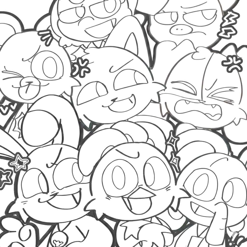 Fise de colorat cu Smiling Critters imprimabil pentru copii