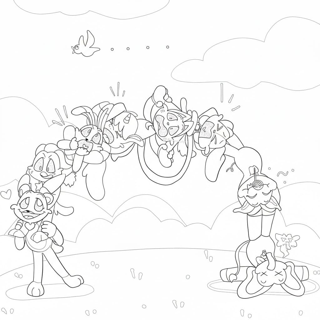 Fise de colorat cu Smiling Critters uşor la copii