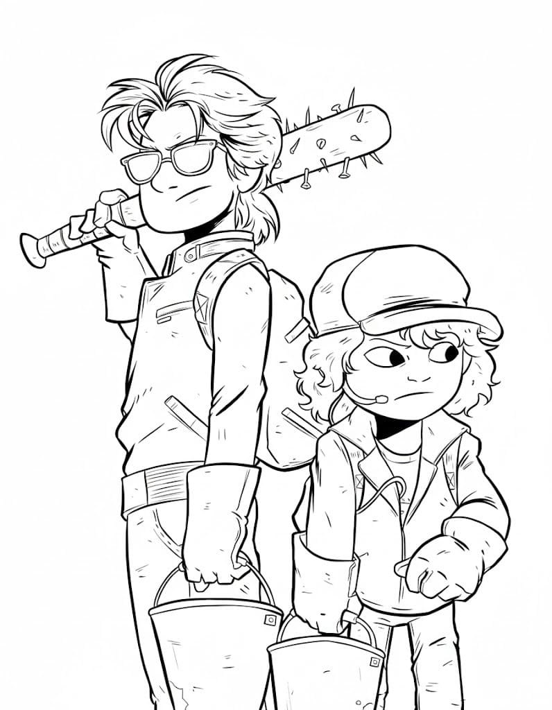 Fise de colorat cu Stranger Things imprimabil