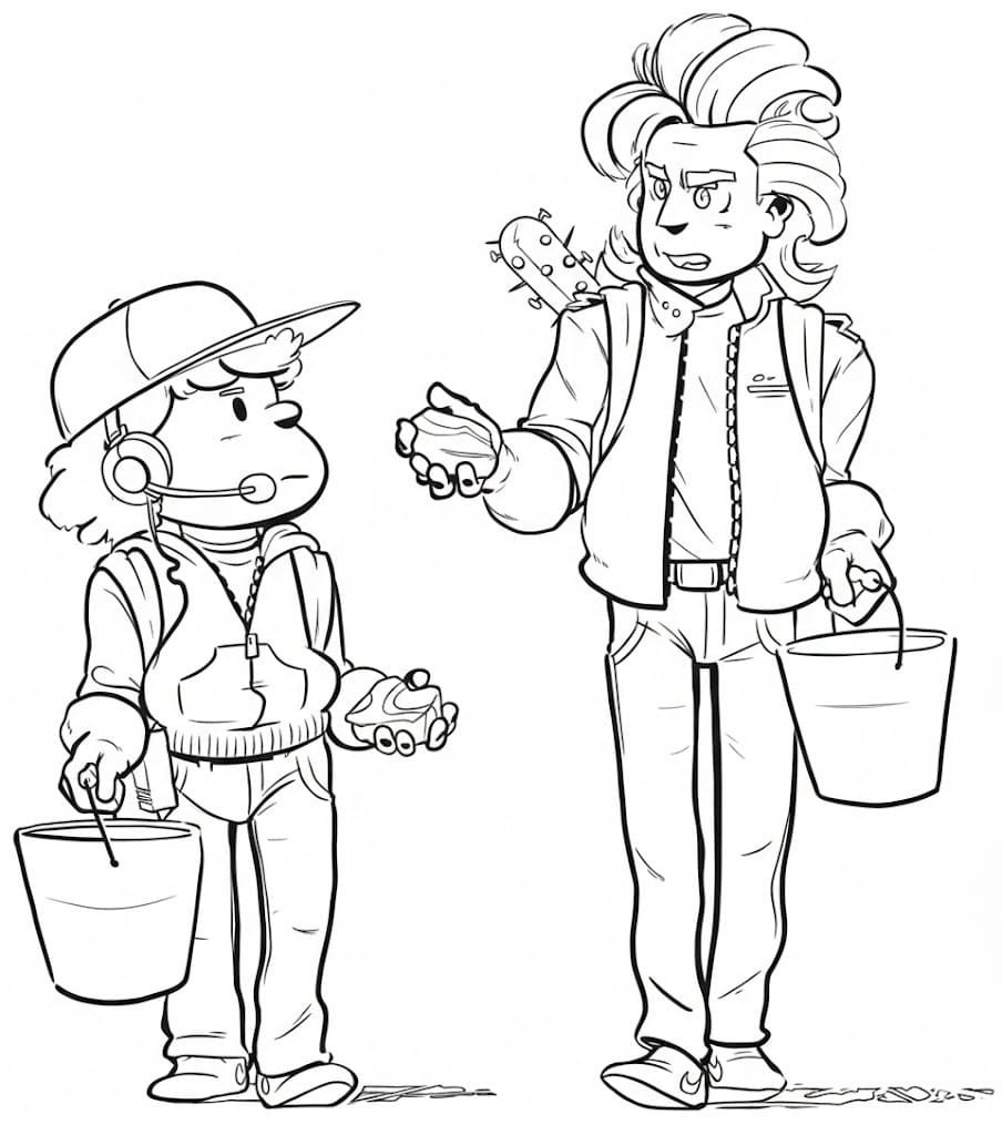 Fise de colorat cu Stranger Things simplu la copii