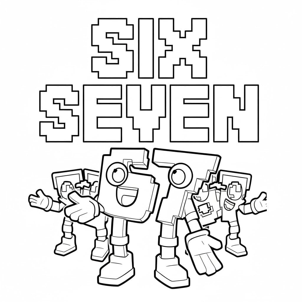 Fise de colorat cu 67 Brainrot gratuit uşor