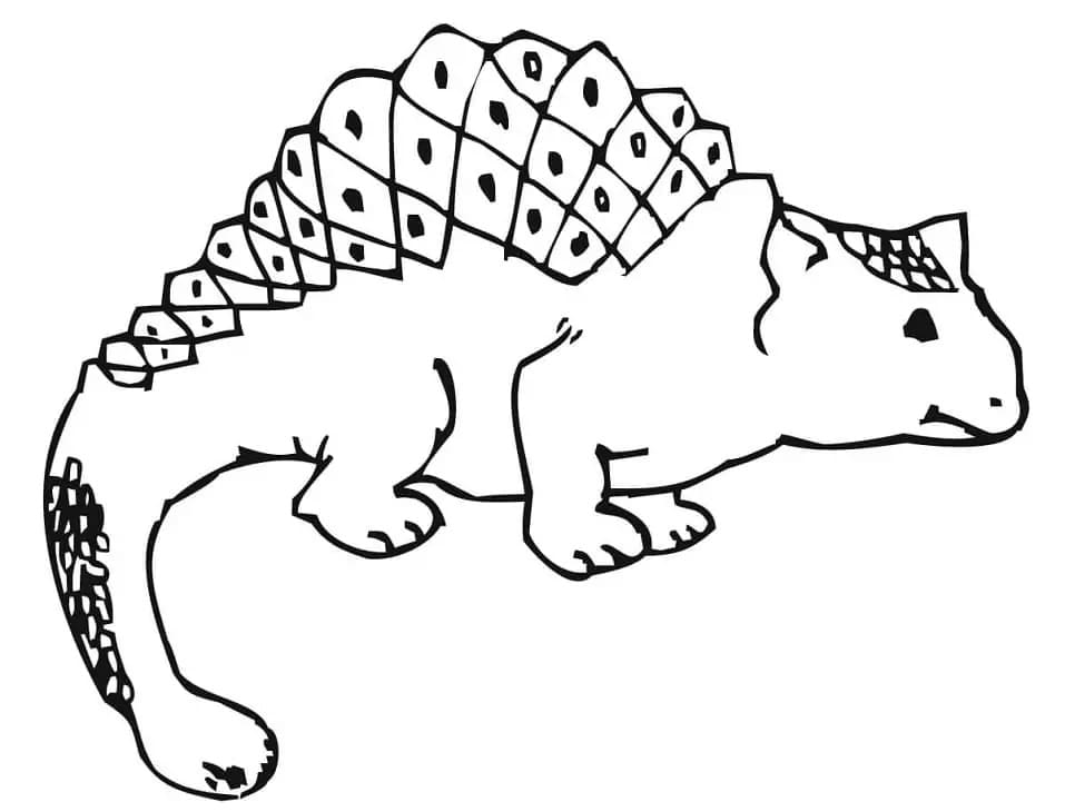 Fise de colorat cu Ankylosaurus imprimabil pentru copii