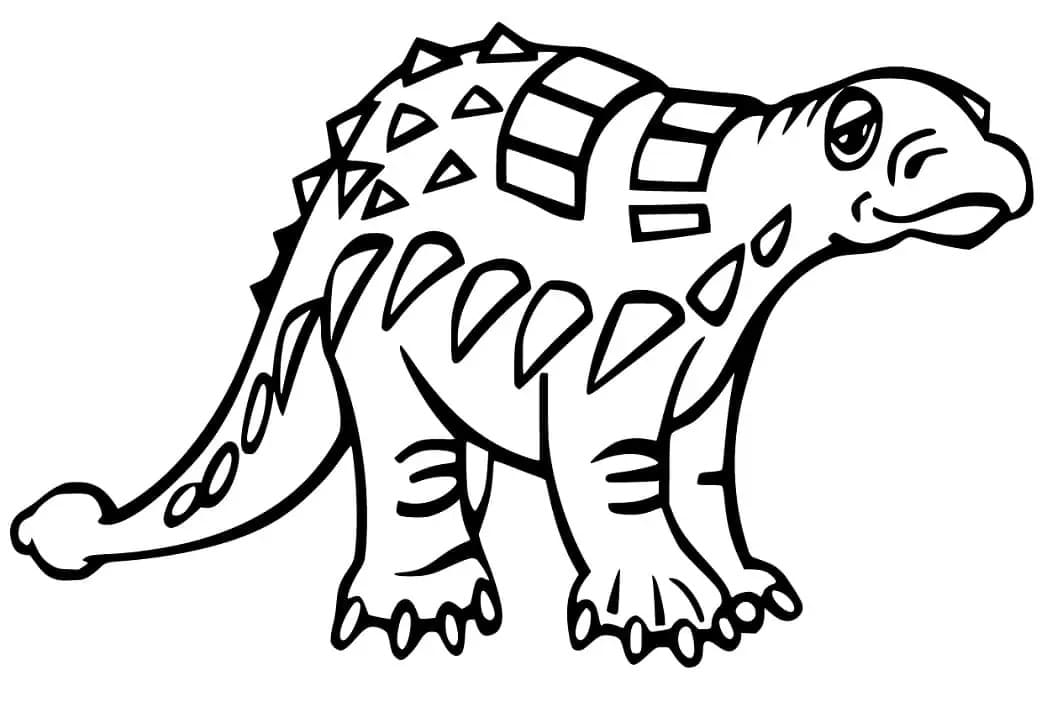 Fise de colorat cu Ankylosaurus imprimabil uşor