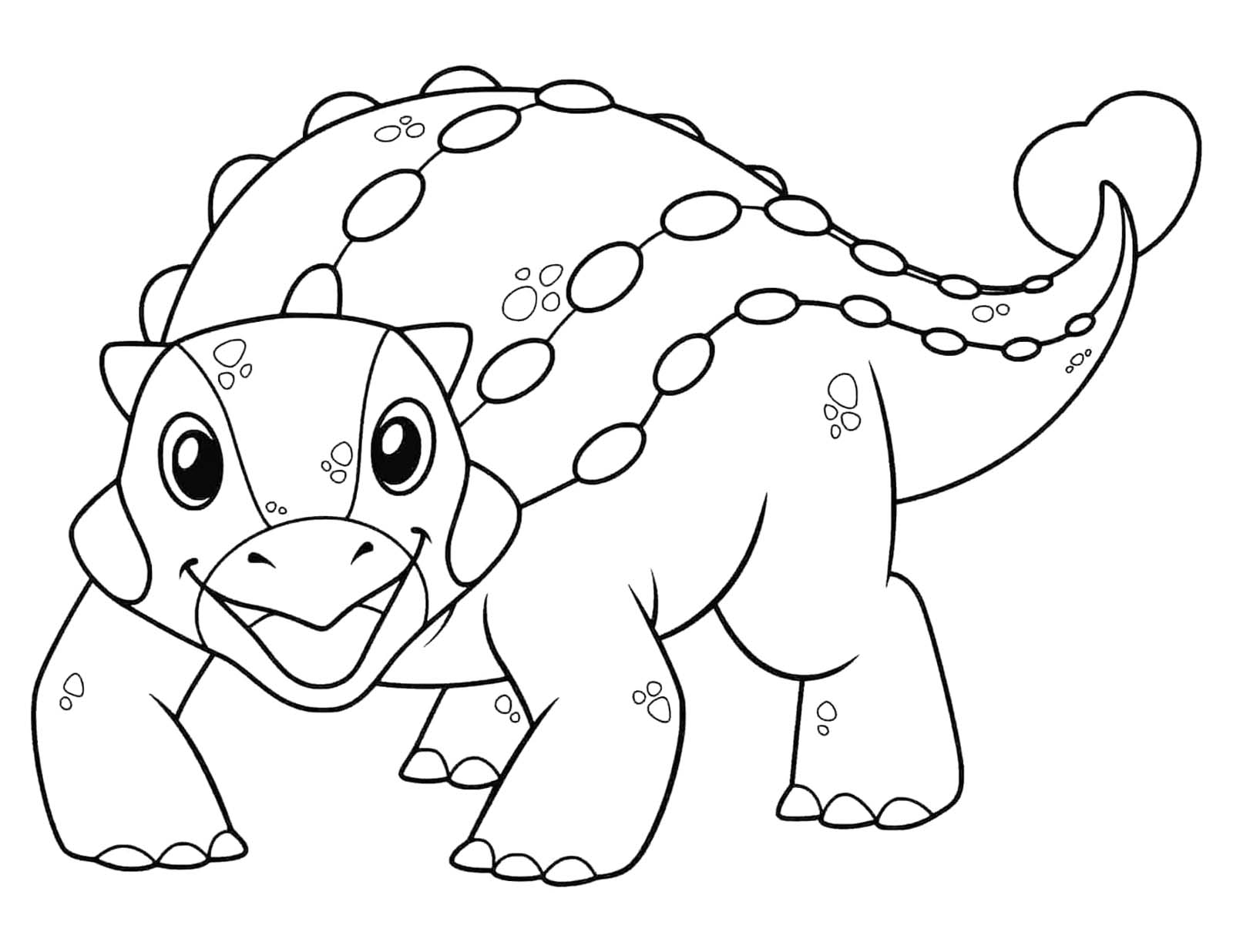 Fise de colorat cu Ankylosaurus imprimabil