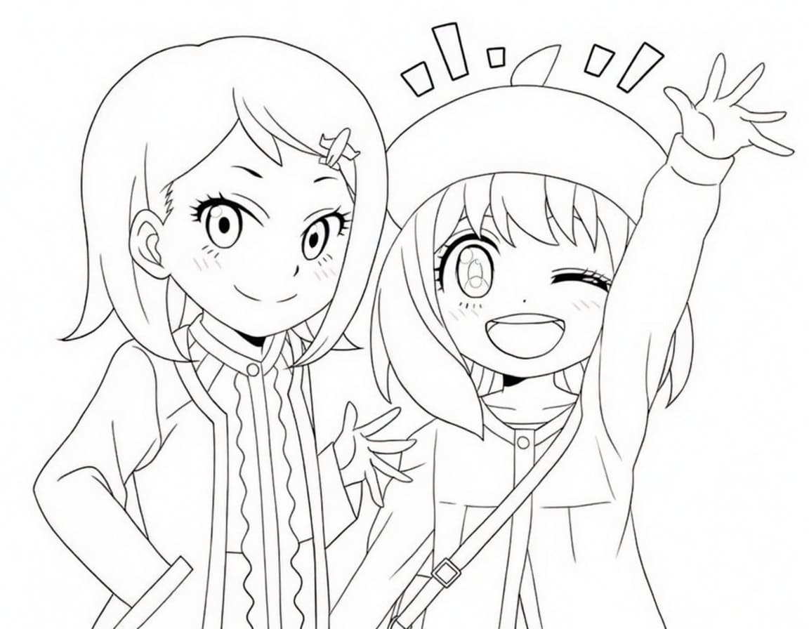 Fise de colorat cu Anya Forger şi Becky Blackbell