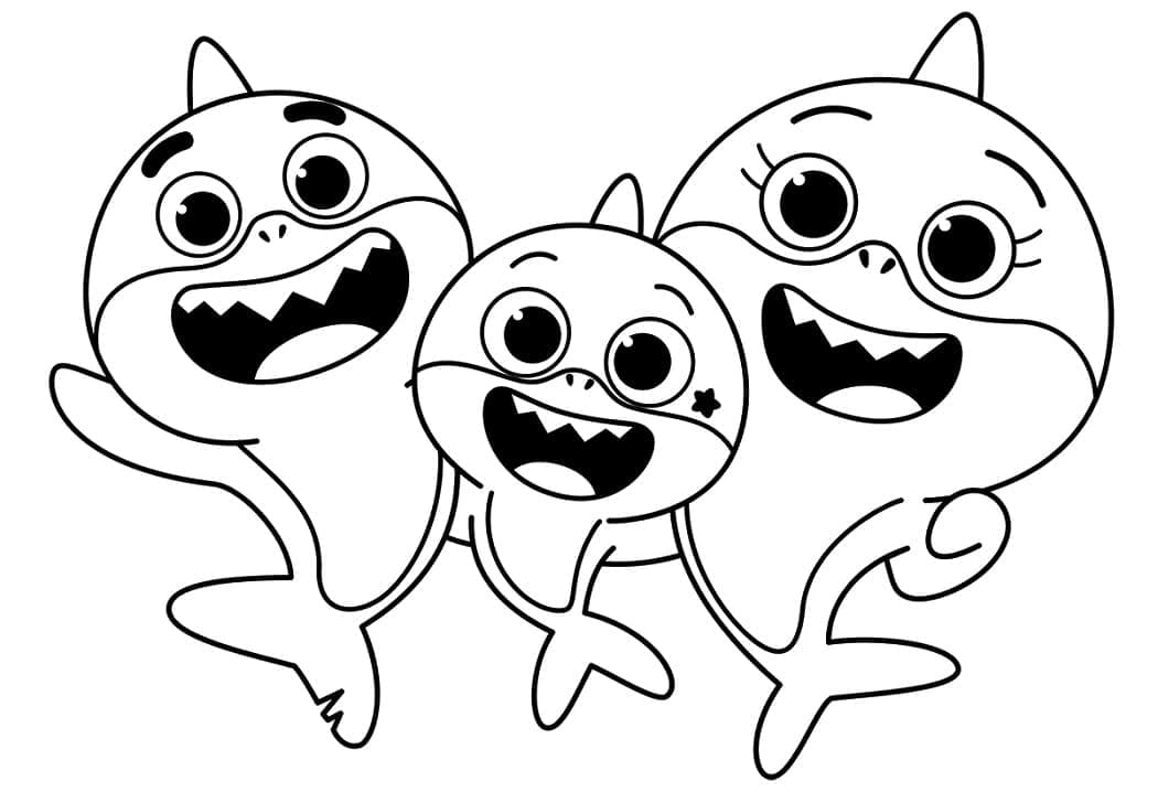 Fise de colorat cu Baby Shark imprimabil gratuit