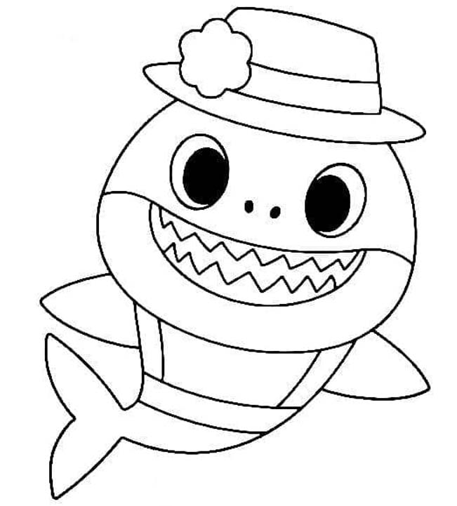 Fise de colorat cu Baby Shark imprimabil uşor