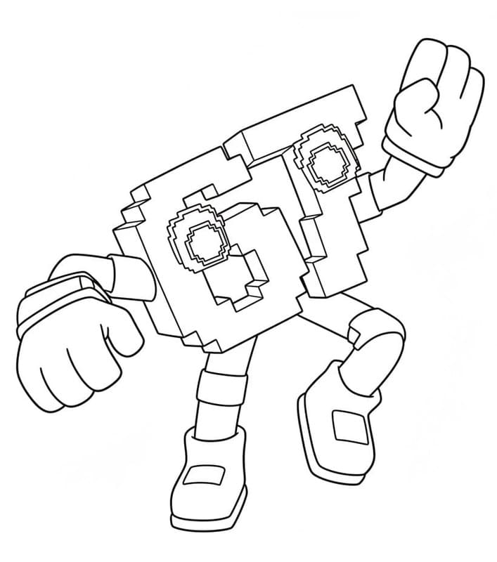 Fise de colorat cu Desenează 67 Brainrot gratuit simplu