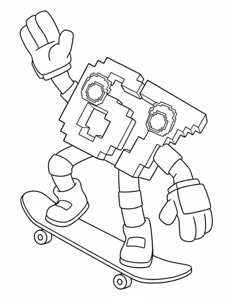 Fise de colorat cu Desenează 67 Brainrot imprimabil simplu