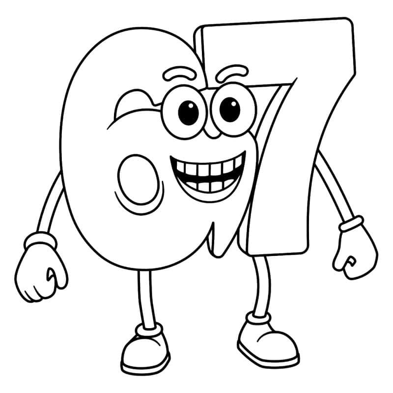 Fise de colorat cu Desenează 67 Brainrot simplu la copii