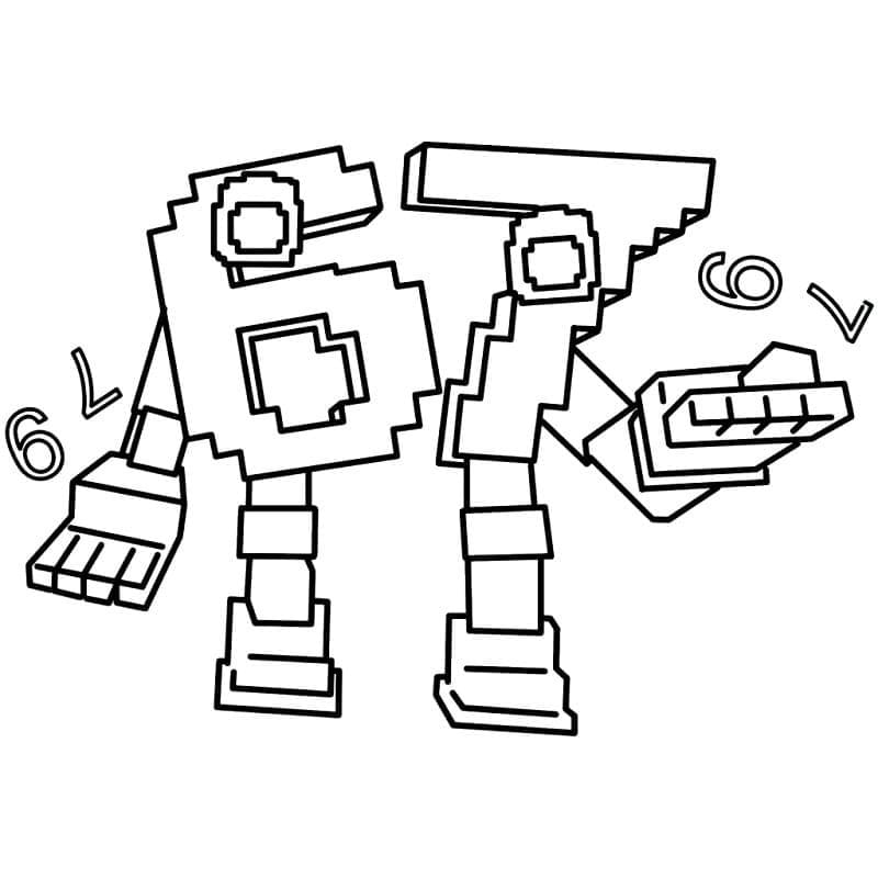 Fise de colorat cu Desenează 67 Brainrot uşor la copii