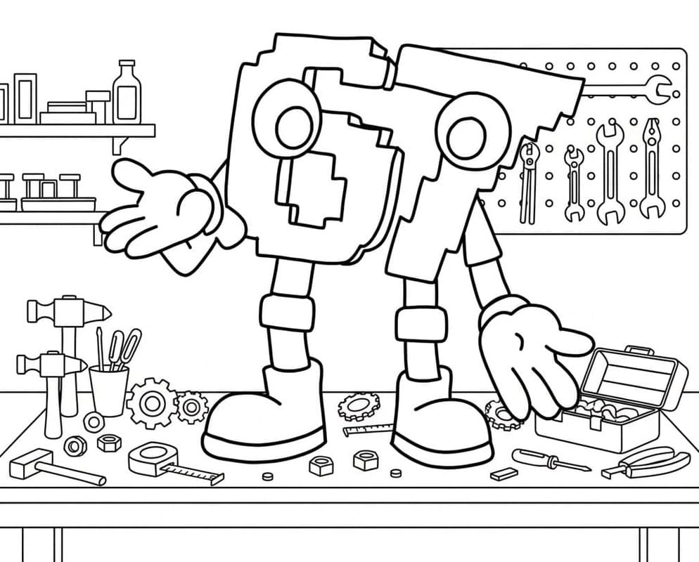 Fise de colorat cu Desenează 67 Brainrot