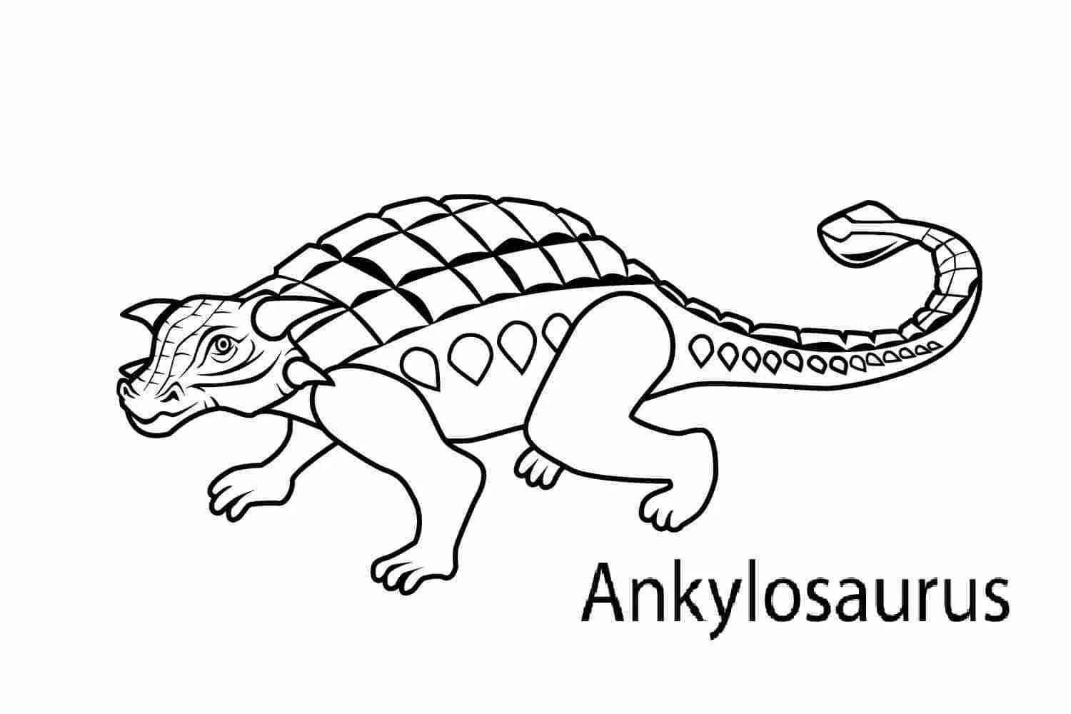 Fise de colorat cu Desenează Ankylosaurus gratuit simplu