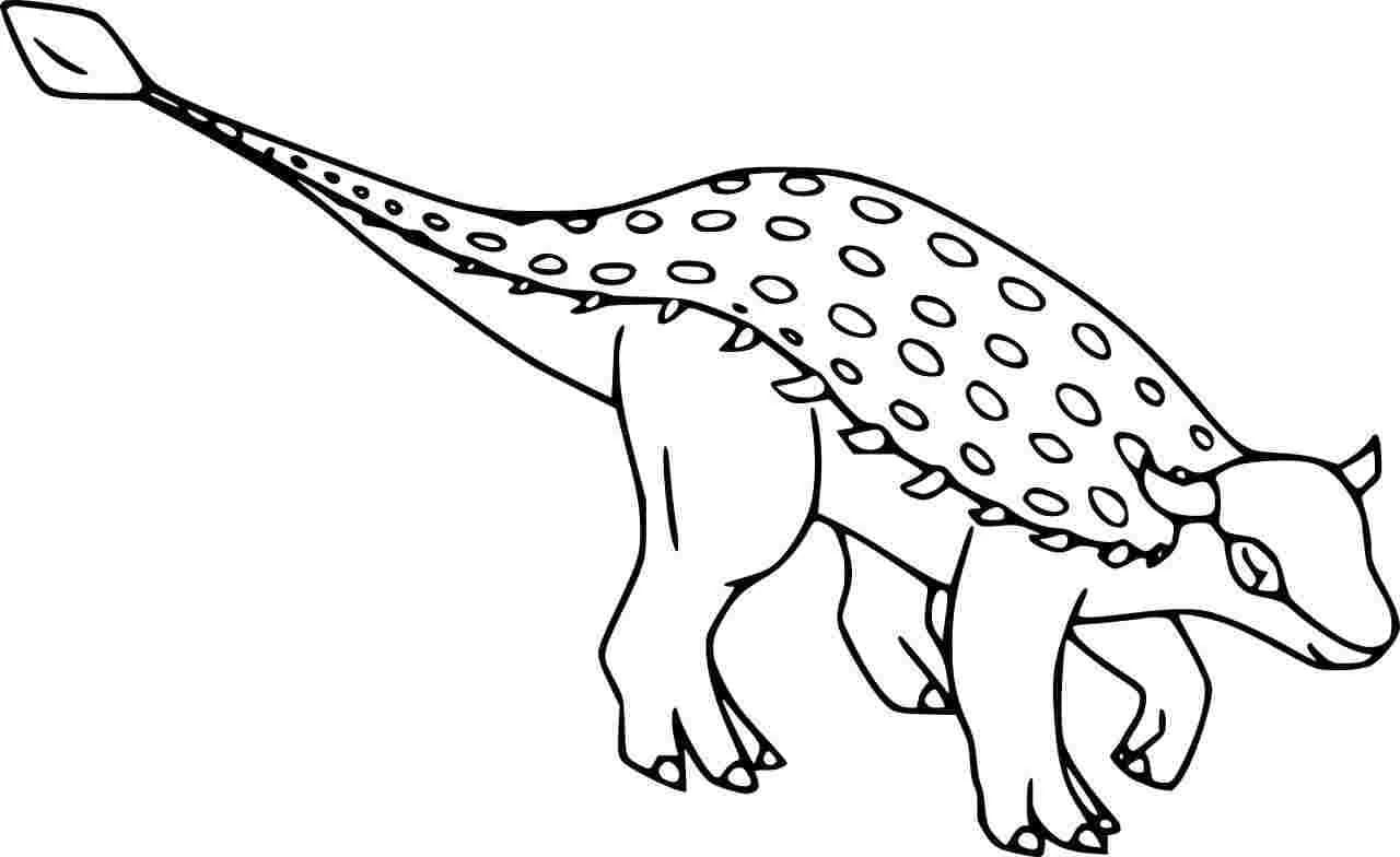 Fise de colorat cu Desenează Ankylosaurus