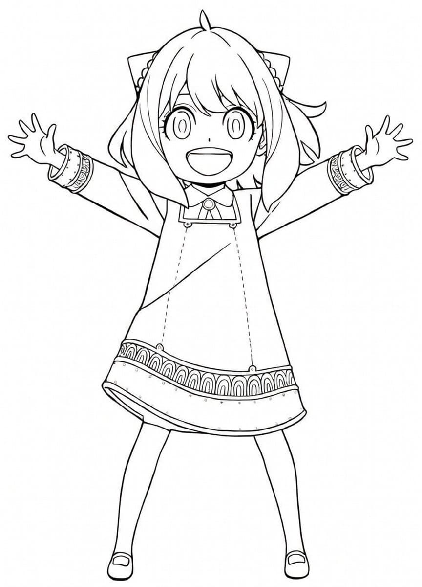 Fise de colorat cu Desenează Anya Forger Spy x Family