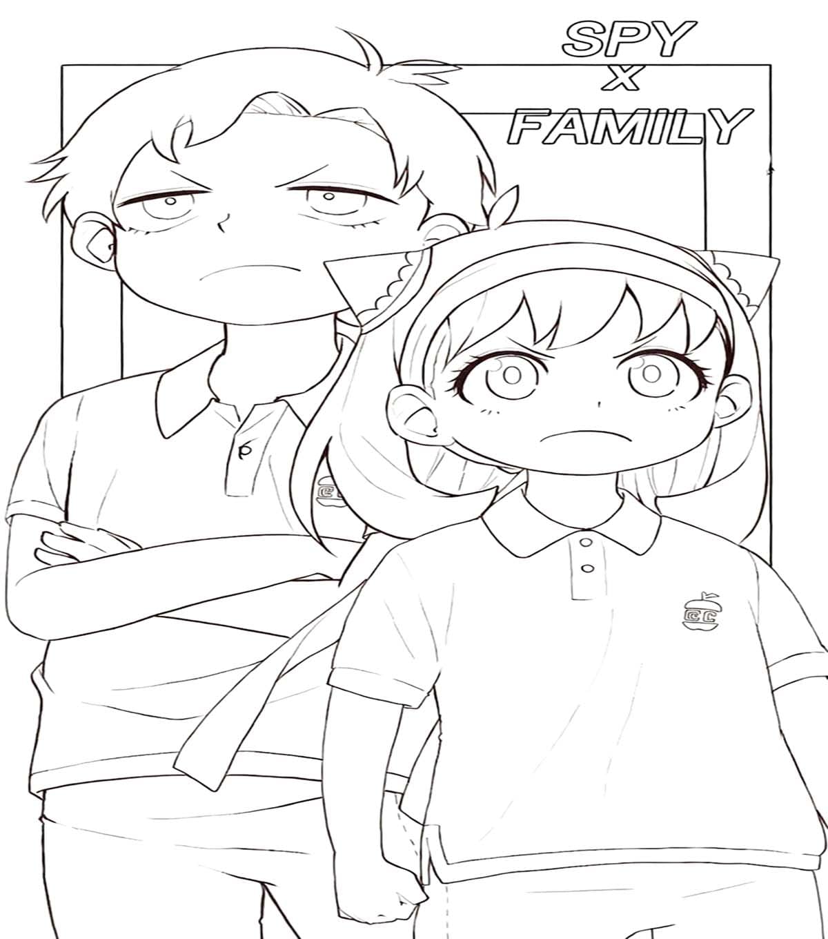 Fise de colorat cu Desenează Anya Forger şi Damian Desmond