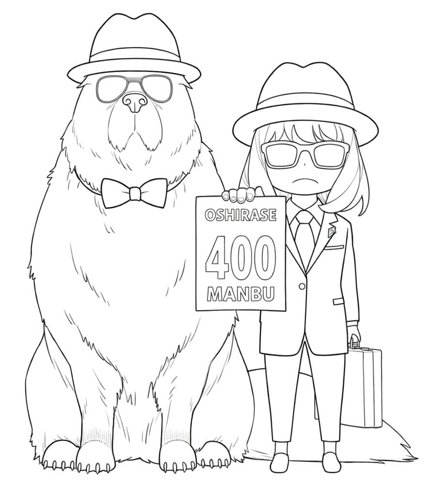 Fise de colorat cu Desenează Bond Forger şi Anya Forger