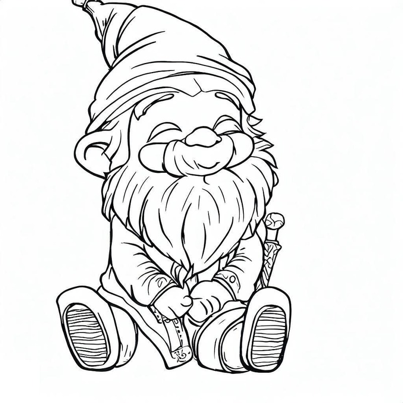 Fise de colorat cu Desenează Gnom gratuit uşor