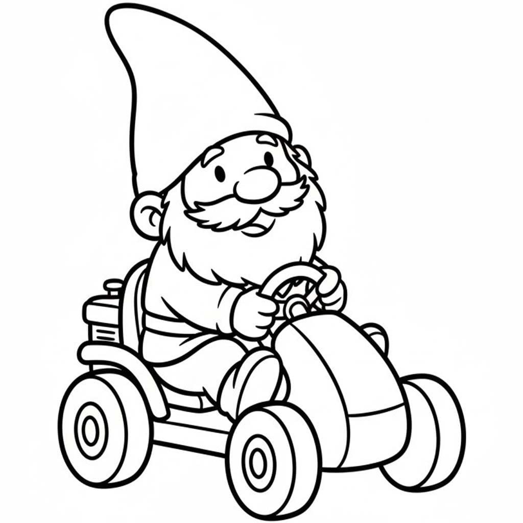 Fise de colorat cu Desenează Gnom imprimabil bazic