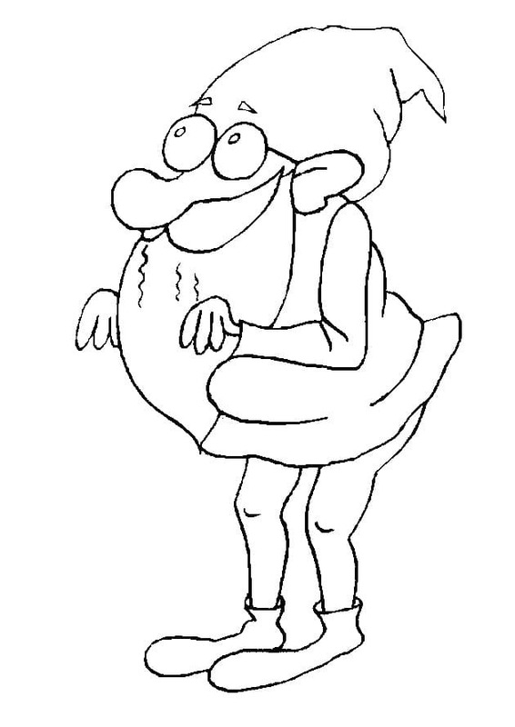 Fise de colorat cu Desenează Gnom uşor