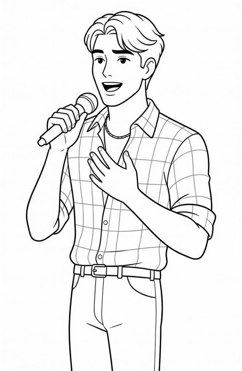 Fise de colorat cu Desenează Jinu gratuit simplu