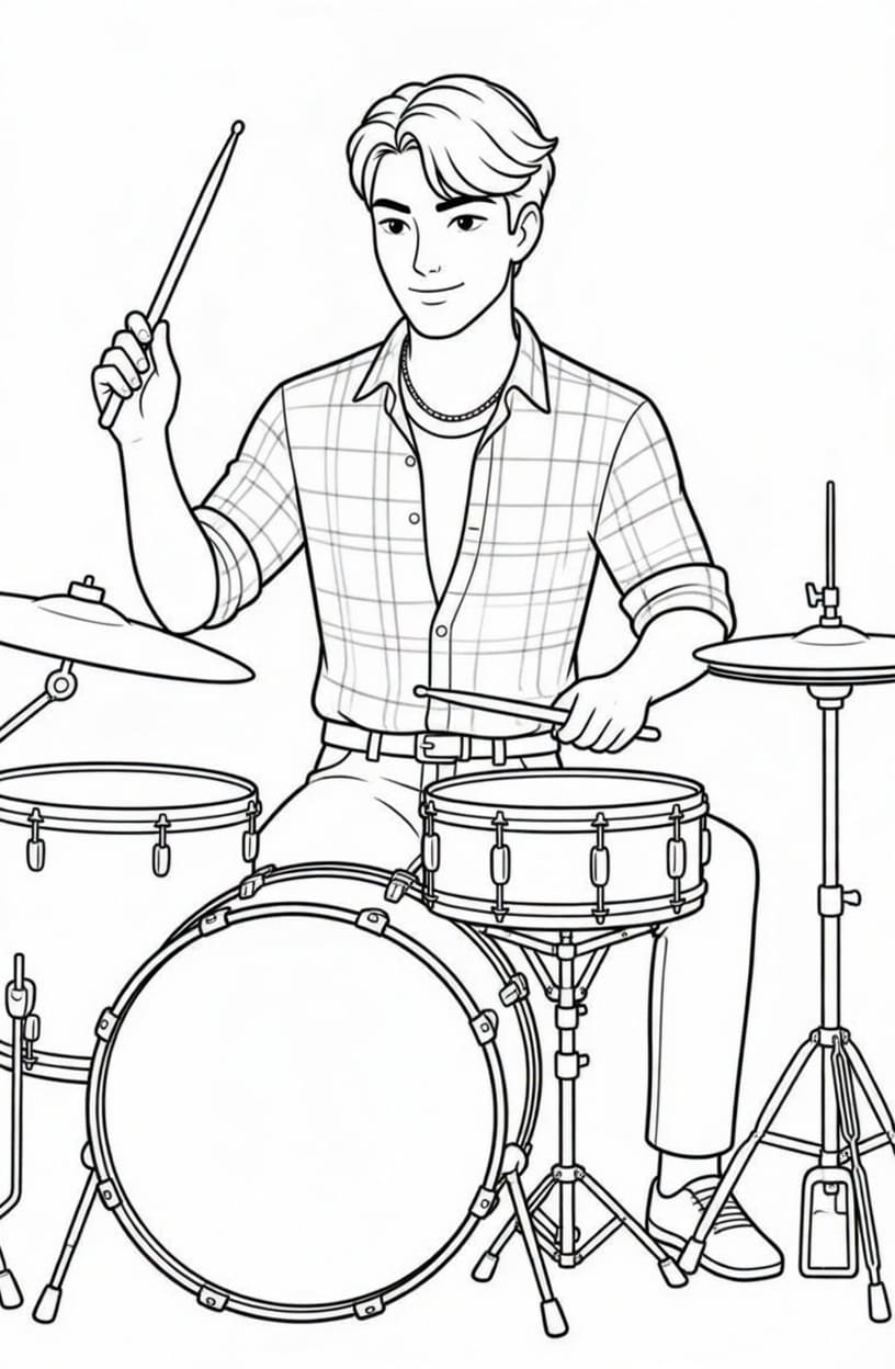 Fise de colorat cu Desenează Jinu imprimabil uşor