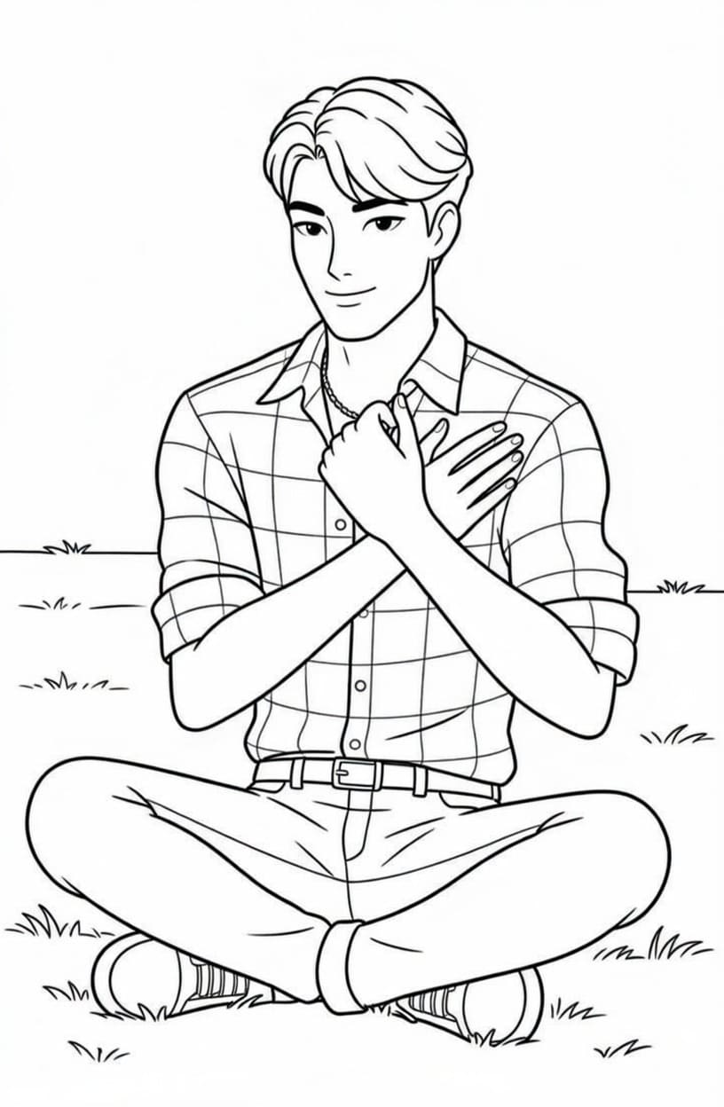 Fise de colorat cu Desenează Jinu simplu la copii