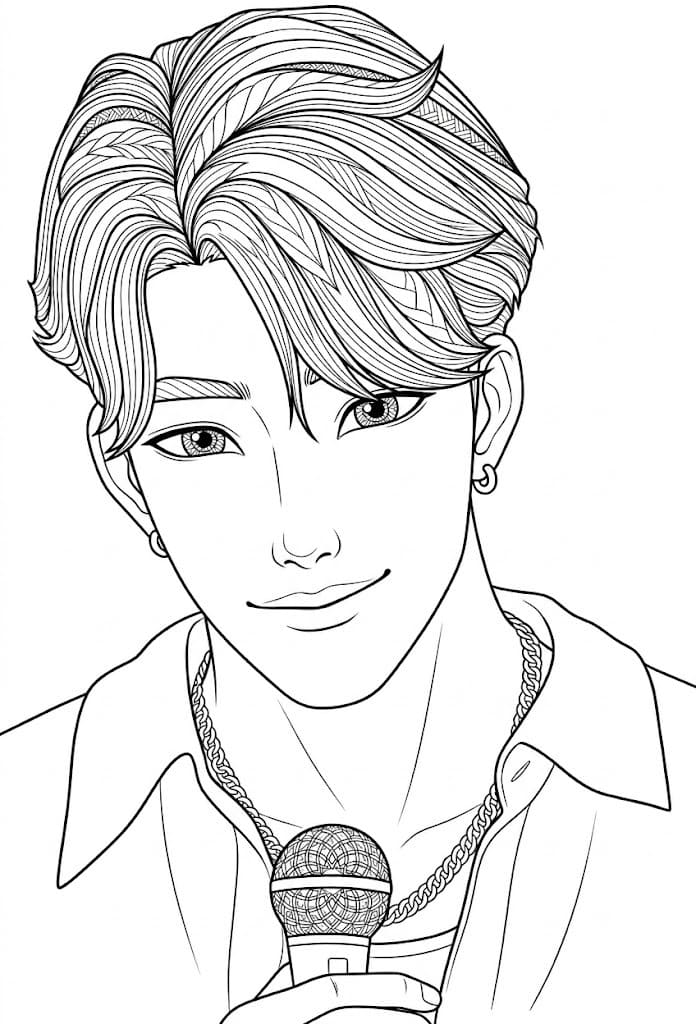 Fise de colorat cu Desenează Jinu uşor