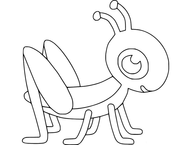 Fise de colorat cu Desenează Lăcustă bazic la copii