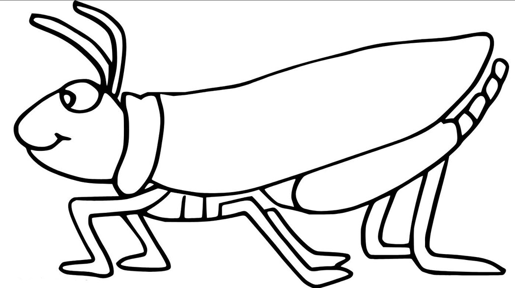 Fise de colorat cu Desenează Lăcustă imprimabil bazic