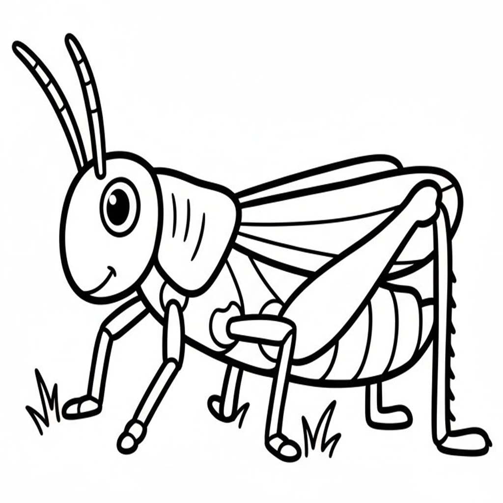 Fise de colorat cu Desenează Lăcustă imprimabil