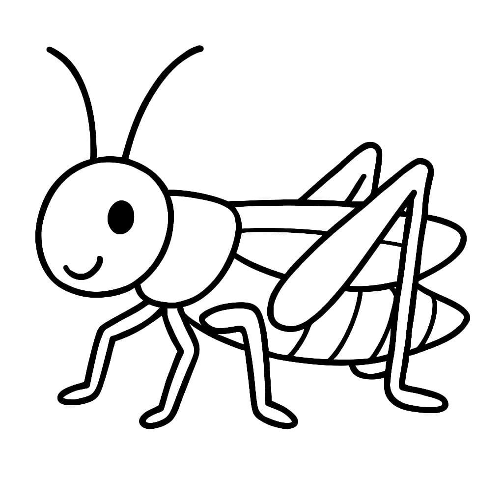 Fise de colorat cu Desenează Lăcustă la copii